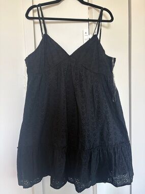 wild fable Black Eyelet Mini Dress